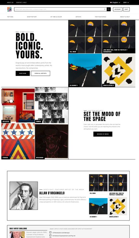 BuyPopArt homepage