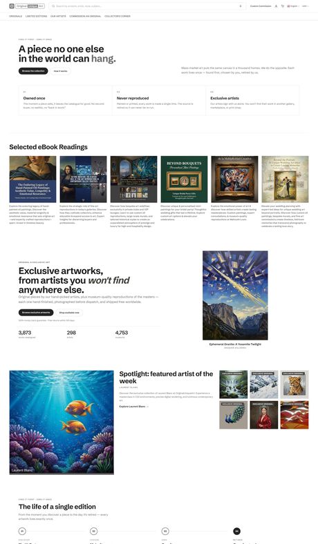 OriginalUniqueArt homepage
